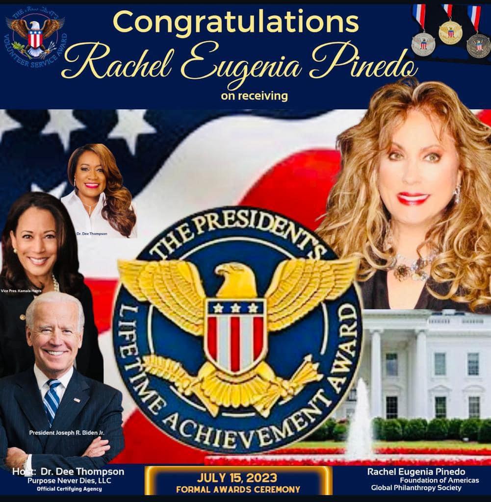 Rachel Eugenia Pinedo - “Presidential Medal - Lifetime Achievement Award 2023”